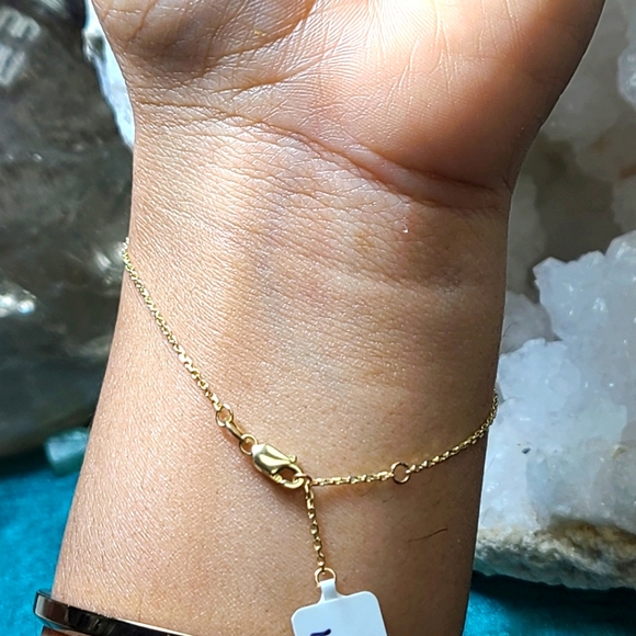 Stunning 14K Yellow Gold Multi Shape Tourmaline Hand Chain - Picture 3 of 8